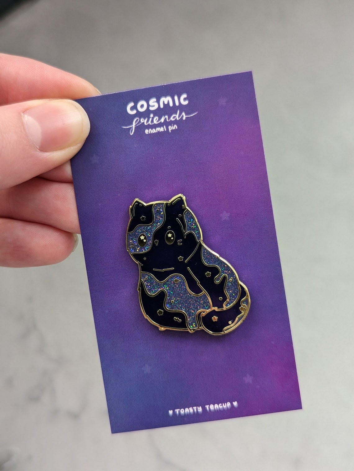 Cat Pin Bubble Example Space Cat Hard Enamel Pin, Kitty Pin, Cute Cat, Cosmic, Stars, Space ...