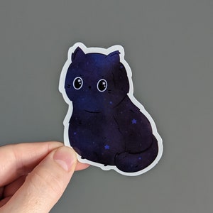 Space Cat Sticker, Galaxy Cat, Waterproof Cat Sticker, Cat Stickers for Water Bottle, Cute Cat Stickers, Cat Gifts for Cat Lovers, Space