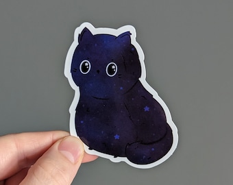 Weltraum Katzenaufkleber, Galaxy Katze, wasserdichter Katzenaufkleber, Katzenaufkleber für Wasserflasche, niedliche Katzenaufkleber, Katzengeschenke für Katzenliebhaber, Weltraum