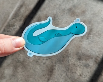 Pegatina del monstruo del lago Ness, Nessie lindo, Cryptid lindo, pegatina cryptid, lago Ness, Escocia, escocés, Nessie,