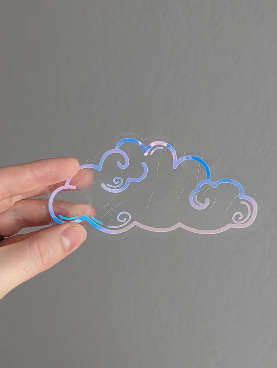 Cloud Suncatcher, Iridescent Window Film, Rainbow Maker, Cloud Window Cling, Holographic Suncatcher, Rainbow Maker