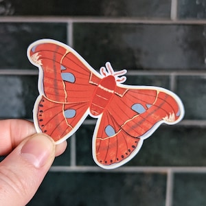 Atlas Moth Sticker, Moth Gift, Cottagecore Sticker