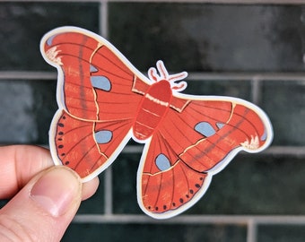 Atlas Moth Sticker, Moth Gift, Cottagecore Sticker