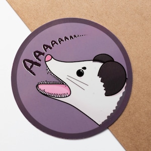 Opossum Sticker, Possum Sticker, Screaming Sticker for Laptop, Funny Sticker for Friend, Screaming Possum, Opossum Gifts