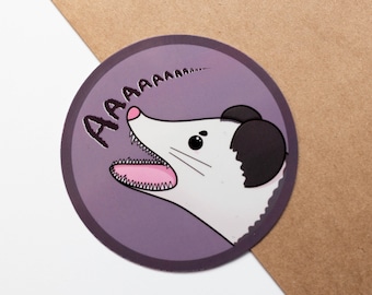 Opossum Sticker, Possum Sticker, Screaming Sticker for Laptop, Funny Sticker for Friend, Screaming Possum, Opossum Gifts