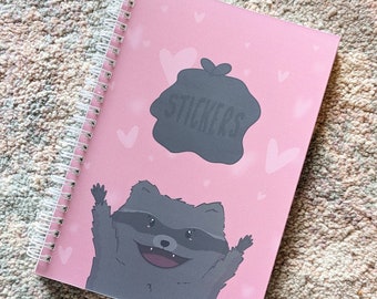 Raccoon Sticker Book, Sticker Collection Book, Reusable Sticker Book, Sticker Notebook, Sticker Binder, Sticker Storage, Trash Panda