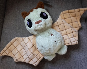 Patty the Mint Choc Chip Bat Plush, Bat Plushie, Food Plush, Stuffed Animal, Kawaii Plush, Chocolate Plushie, Ice Cream, Waffle Cone, Bat