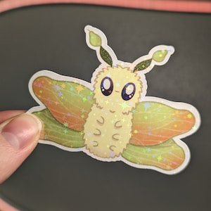 Pear Moth Sticker, Fruit Stickers, Cute Moth, Moth Sticker, Cottagecore Sticker, Moth Gift, Cottagecore Gift, Pear Sticker