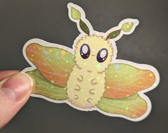 Pear Moth Sticker, Fruit Stickers, Cute Moth, Moth Sticker, Cottagecore Sticker, Moth Gift, Cottagecore Gift, Pear Sticker