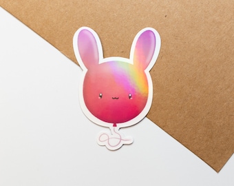 Balloon Bunny Sticker, Balloon Sticker, Bunny Sticker, Balloon Animal, Birthday Gift for Kids, Rabbit Sticker, Easter Gift for Kids
