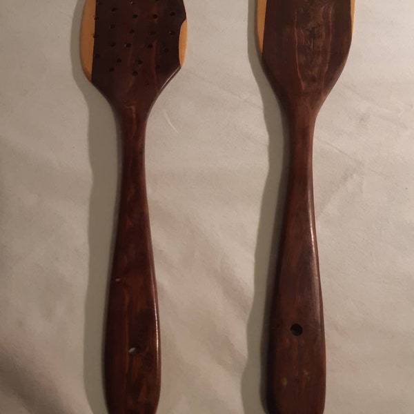 Wood Salad Server Etsy