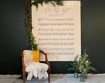 Oh Holy Night Christmas Photo Backdrop For Church Stage & Foyer Decorations