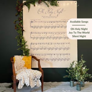 Oh Holy Night Christmas Photo Backdrop For Church Stage & Foyer Decorations