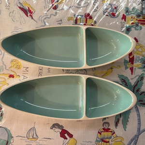 Vintage Taylor Smith & Taylor Ever Yours Boutonniere Divided Relish Tallrik MCM Vit och Isblå