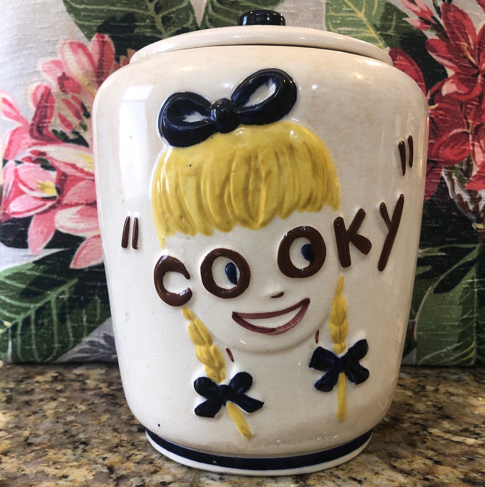 Vintage McCoy Cookie Jar Girl Blond Hair with Braids and Black Etsy
