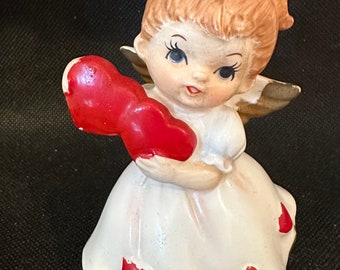 Vintage Engel-Mädchen, die Herzen 7699 am Valentinstag halten, was für ein Schätzchen!