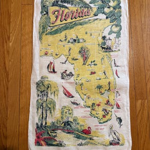 Handdoek Souvenir handdoek uit Florida van Kay Dee met de hand bedrukt verzamelobject, erg leuk!