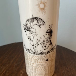 1950’s Rosenthal Germany, the Lovers/Love Birds in a Boat, white Porcelain Vase
