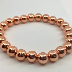 8mm beads Genuine 100 % Solid Copper Bracelet or Anklet, Genuine Copper