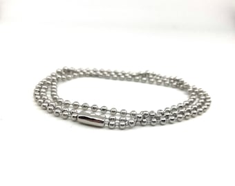Roestvrijstalen kogelketting, 2,4 mm minimalistische ketting
