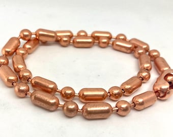 Solid Copper Ball Chain Necklace: 6.3mm Minimalist Jewelry