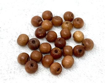 50 perles de bois de santal blanc de 8 mm