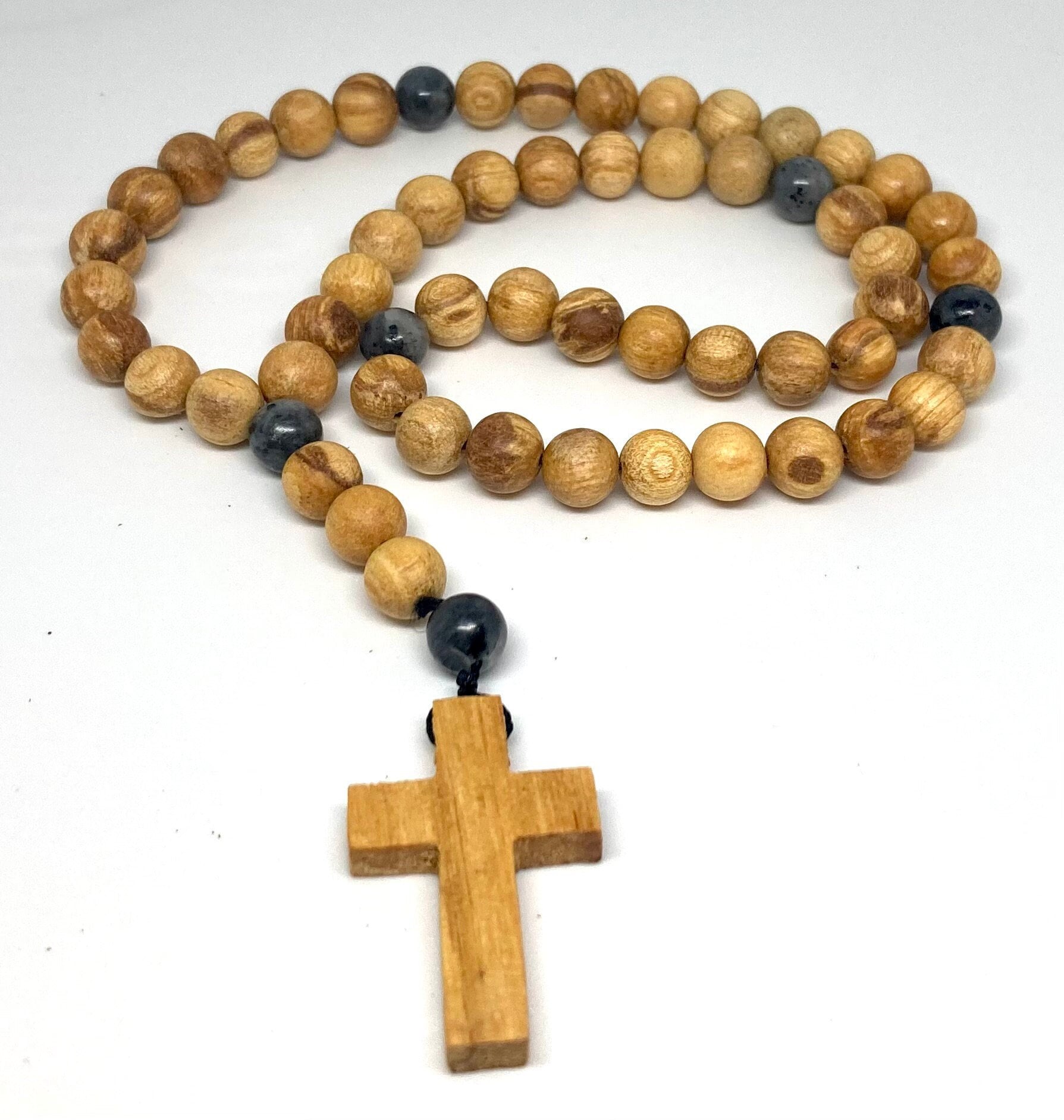 ロザリオ　キバコワークス　PALO SANTO WOOD ROSARY 木製 Palo Santo Rosary Catholic With Labradorite Gemstone - Etsy