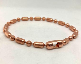 Massief koperen kogelkettingarmband of -enkelband, 4,5 mm minimalistische ketting