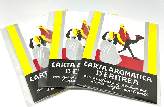 Pack of 3 x Carta Aromatica d'Eritrea (Aromatic Paper of Eritrea) Original  paper incense