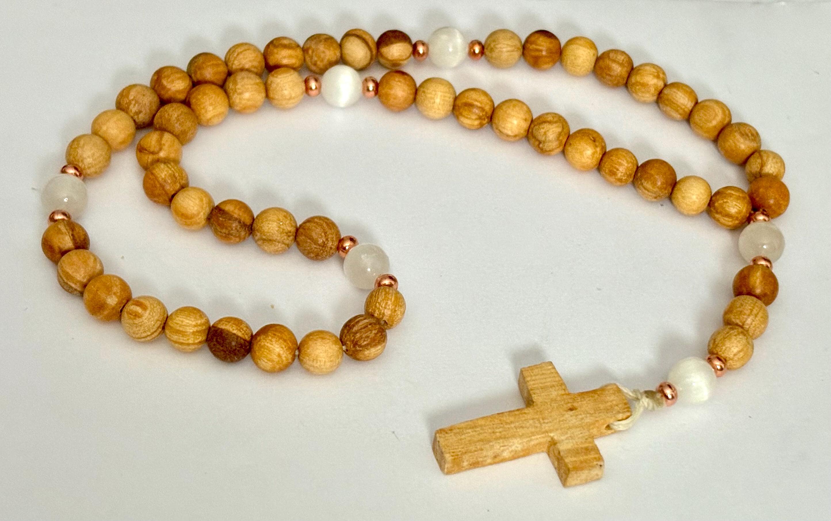 Catholic Rosary – Palo Santo & Selenite – Handmade With Real