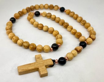 Palo Santo rosary catholic with shungite gemstone and real copper