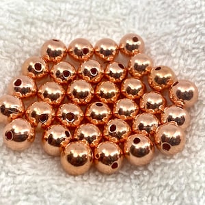 6.3mm Solid Copper Round Beads - Untreated Jewelry Making Supplies