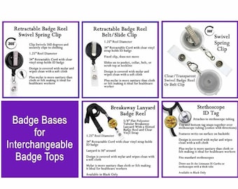 Badge Reel ~ Lanyard ~ Replacement ~ Interchangeable ~ Name Clip ~ Blank or add Hook and Loop