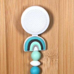 Rainbow Silicone Bead Badge Reel with Free Topper