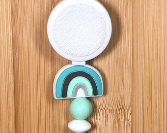 Rainbow Silicone Bead Badge Reel with Free Topper