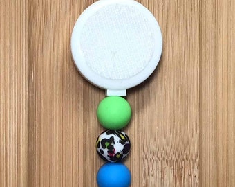 Interchangeable Badge Reel -  Beads - Hook and Loop