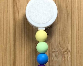 Colorful Silicone Beads Interchangeable Badge Reel Comes With A Free Topper