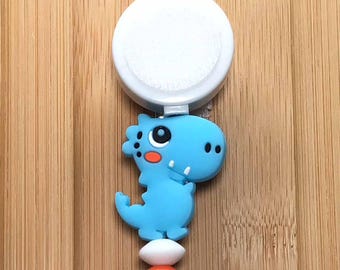 Dinosaur Interchangeable Badge Reel Beads With or Without Hook and Loop