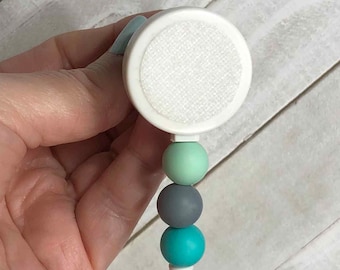Mint Turquoise Silicone Beaded Badge Reel - Interchangeable Badge Holder