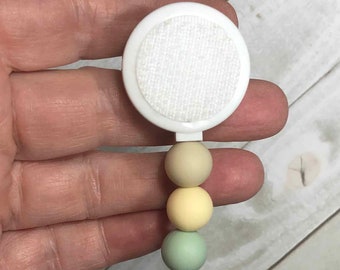 Interchangeable Badge Reel: Pastel Silicone Beads, Hook and Loop