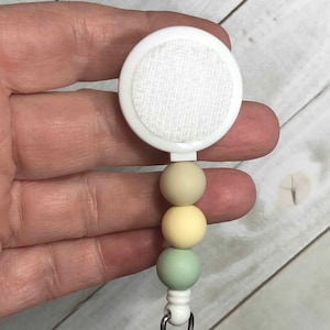 Interchangeable Badge Reel: Pastel Silicone Beads, Hook and Loop