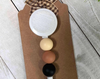 Interchangeable Badge Reel Neutral Beads, Earthtone Beads