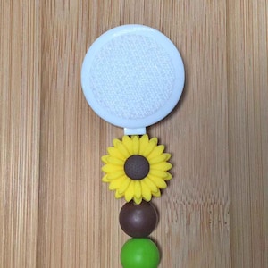 Sunflower Interchangeable Badge Reel - With or Without Hook and Loop