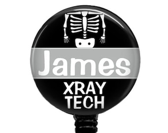 Personalized Xray Tech Badge Reel: Retractable Name Clip