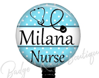 Personalized Nurse Stethoscope Badge Reel, Lanyard, Retractable Badge, Badge Clip, ID Card Holder, Badge Holder, ID Badge Reel, 562C