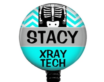 Xray Tech Badge Reel, Personalized Retractable Badge Holder, Name Clip, Lanyard, Carabiner,  416A