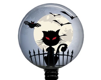 Halloween Badge Reel Black Cat Badge Holder, 317B