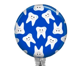 Dental Badge Reel: Teeth Pattern Carabiner Lanyard