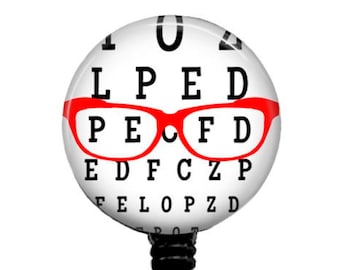 Eye Chart Badge Reel: Optometry ID Holder