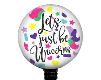 Unicorn Badge Reel: Retractable ID Holder with Stethoscope Tag
